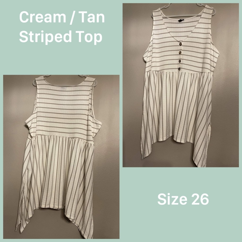 Torrid NWT Stripe Sharbite Babydoll Tank- Size 4X